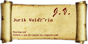 Jurik Valéria névjegykártya